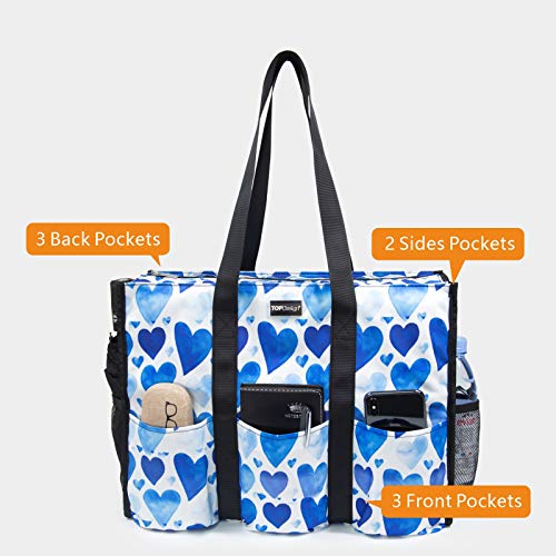 Image of TOPDesign Utility Water Resistant Tote Bag with 13 Pockets, Zipper Closure