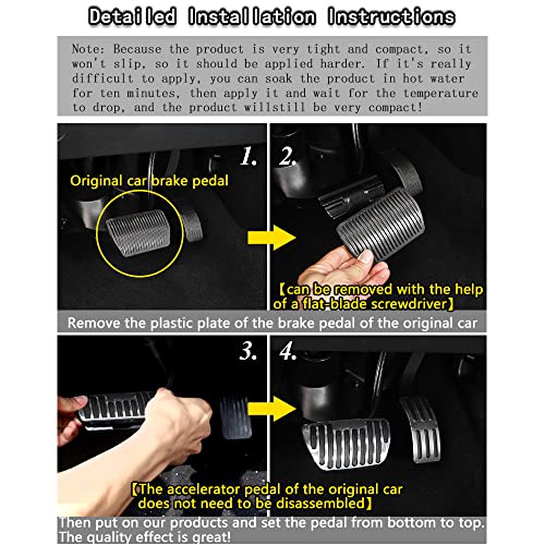 Xhfarce Pedais de desempenho antiderrapante, capa de alumínio para pedal e pedais a gás kit adequado