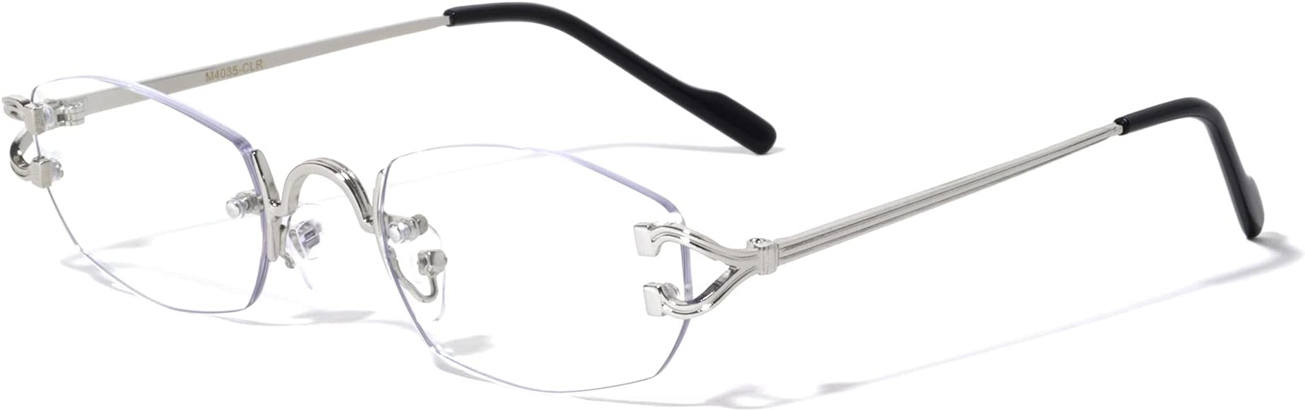 Savant Slim Rimless Geometric/Oval Luxury Sunglasses