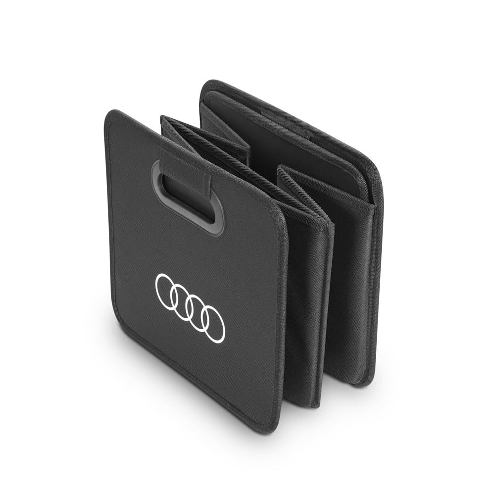 Audi 3292600400 Faltbox Tasche Kühltasche Transport Faltschachtel Kofferraumbox, schwarz, mit Audi Ringe Logo