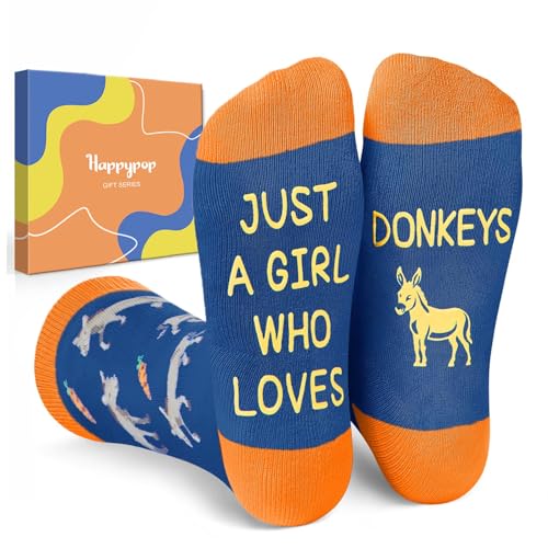 Fun Donkey Gifts for Girls - Silly Crazy Socks, Farm Animal Smart Ass Gag Gifts Teen Girls