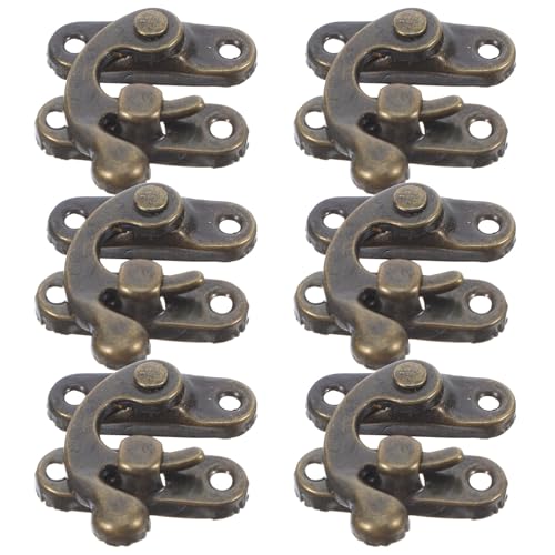 TOPPERFUN 6個 アンティーク調暗箱扣 装飾用掛錠 ジュエリーボックスや木製収納箱向けスイングアーム搭扣 止め具付き耐久性キャビネットハー