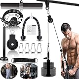 OPTIMALER KOMFORT: Die geraden Griffe des Pull-Downs bieten einen bequemen Griff, die dicken Seile mit drei Enden reduzieren die Ermüdung der Hände und Sie können die Pulldowns nach Belieben wechseln. Die verstellbaren langen Seile passen sich leicht an verschiedene Körpertypen an und erhöhen so den Muskeltonus in Handgelenken, Armen und Unterarmen. LAT Pulldowns nehmen nicht viel Platz weg, so dass Sie auch zu Hause trainieren können.
