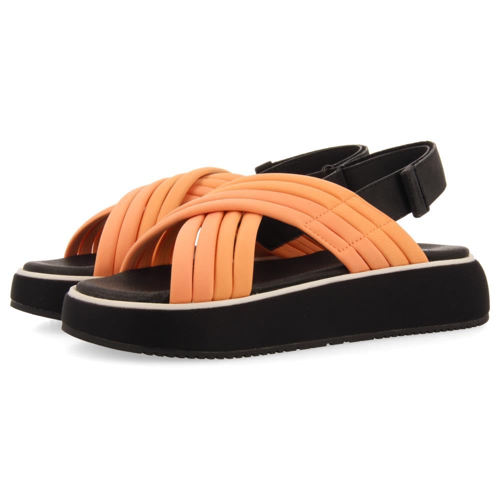 GIOSEPPO BRYHER Women's Coral Sports Sandals with Platform, coral garden, 7 UK