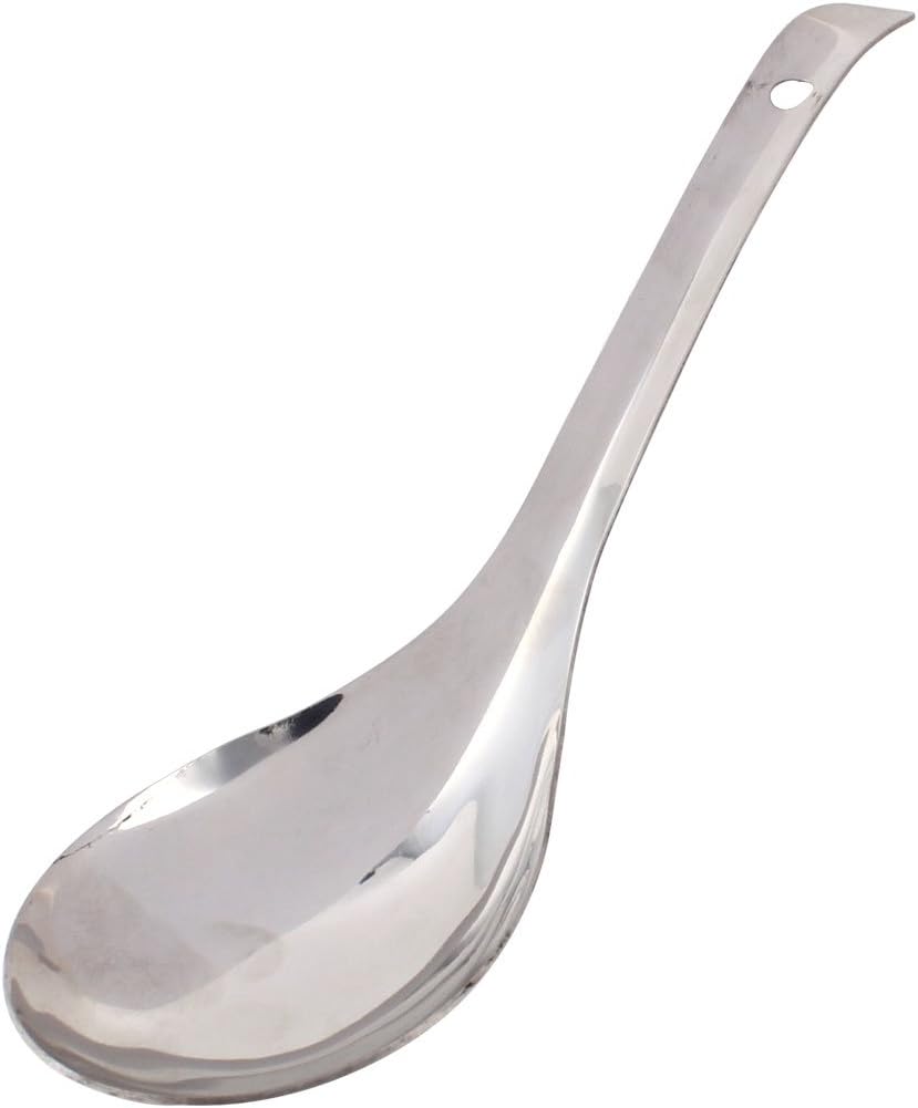 uxcell Stainless Steel Kitchen Hanging Soup Rice Paddle Scoop Spoon 26cm Long