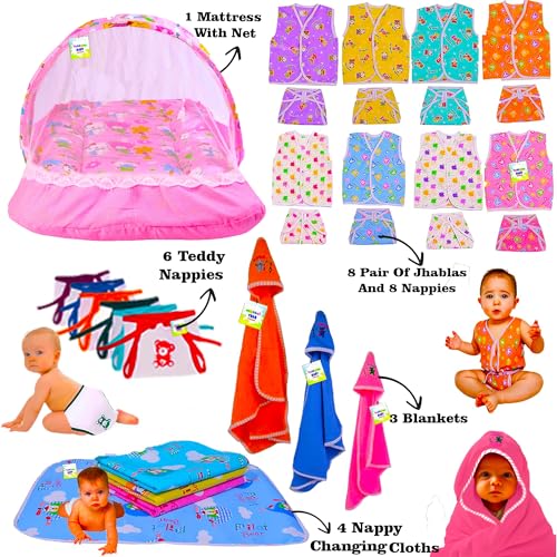 Image of Toddylon Newborn Baby Essentials Kit 40 Items Combo Set | New Born Baby Set 0-6 Months | Hospital Kit Baby Combo Pack for Boys & Girls | Maternity Hospital Bag Kit | Soft Cotton New Born Clothes