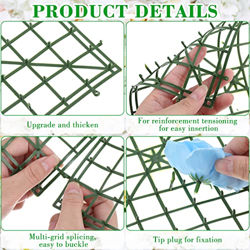 Chumia 24 Pcs Artificial Flower Grid Panels 10X10 Inches Diy Flowers Wall Frames Plastic Fences Frames For Wedding Party Decoration,Flower Grids Artificial Flowers Plant Base #TOP2
