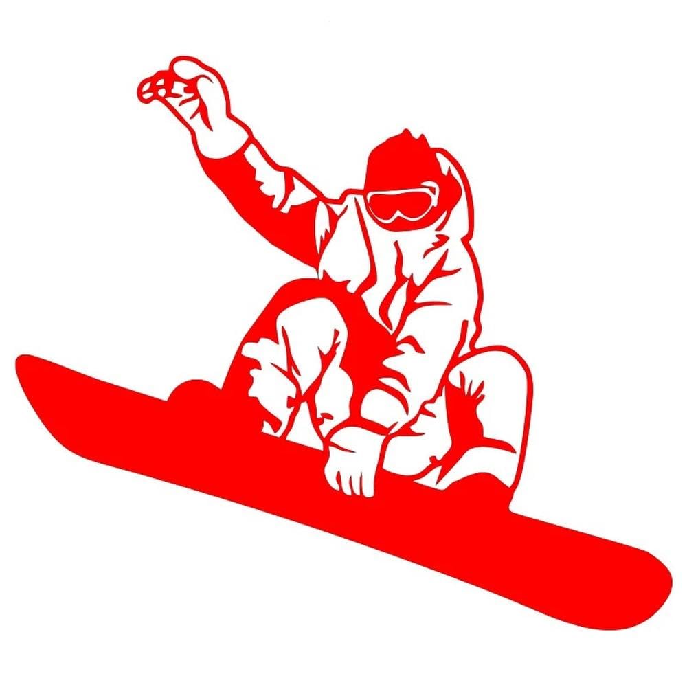 Various Sizes Car Sticker Snowboard Car Decal Waterproof Stickers On Car Truck Bumper Rear(Red,40cm X 35cm)