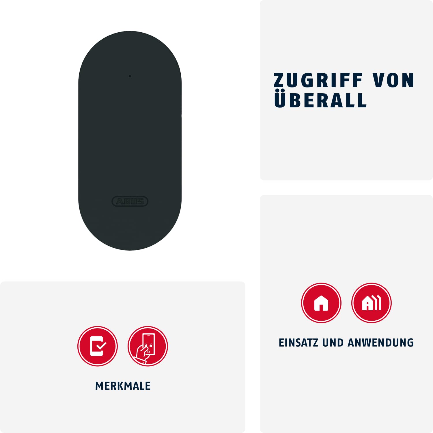 ABUS Bridge One – mostek WLAN – rozszerzenie do produktów ABUS One – zdalne sterowanie i zarządzanie uprawnieniami – integracja z inteligentnym domem – sterowanie głosowe – czarny
