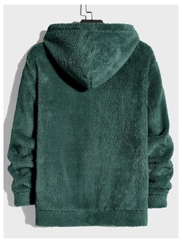 Floerns Men's Letter Patch Fuzzy Hoodie Fall Long Sleeve Hooded Sweatshirts2