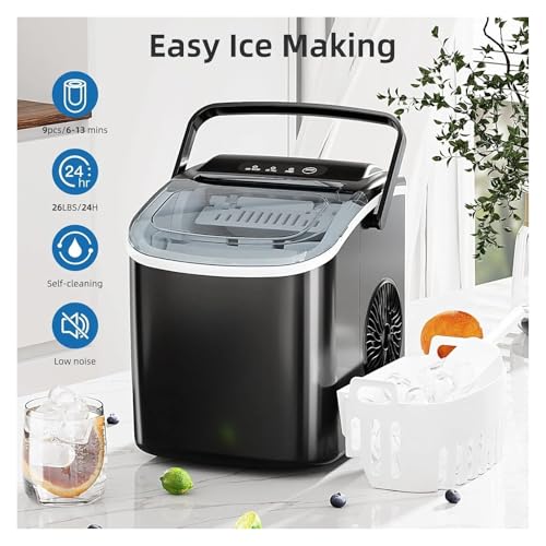 Fabricadora de hielo portátil con asa, 26 lbs/día miniatura 6