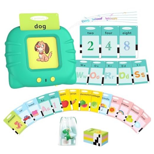 Aullsaty Talking Flash Cards for Toddlers 1-3, Upgraded 248 Sight Words Montessori Speech Therapy Toy, Autism Sensory Educational Learning Toys, Birthday Gifts for Boys Girls (Green)