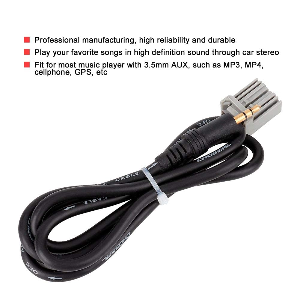 KIMISS Audio Cable, 3.5mm Audio Car GPS Cable AUX Adapter for 2006-2013 CRV Input Connector