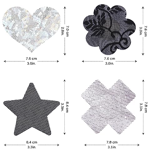 Glitters Pasties Nipple Covers Stickers for Women Rave Party Disposable Sticky Breast Petals4