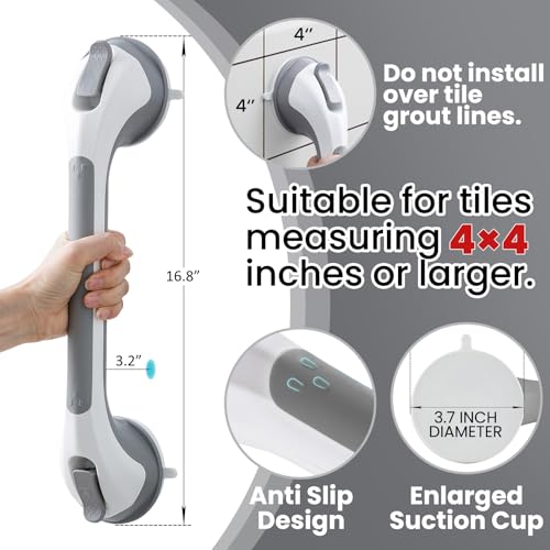 image for TAILI Grab Bars for Bathtubs and Showers 2 Pack Suction Grab Bar, Heav