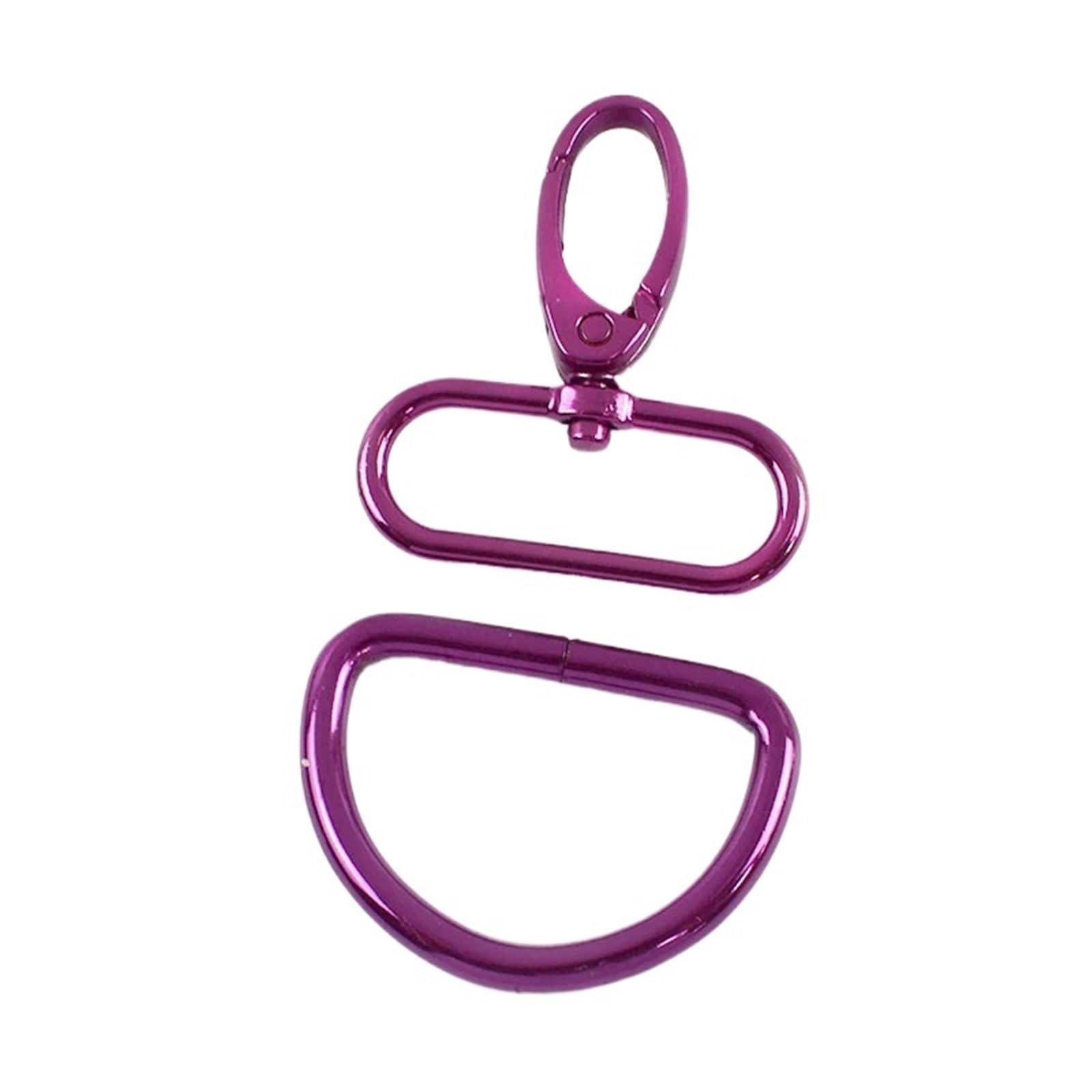 Ganchos De Metal Giratorio 5/10pcs 20/25/32/38mm Metal Bag Strap Buckles Swivel Lobster Clasp D Ring Buckle Pet Collar Snap Hook(RoseRed,20mm-10Sets)