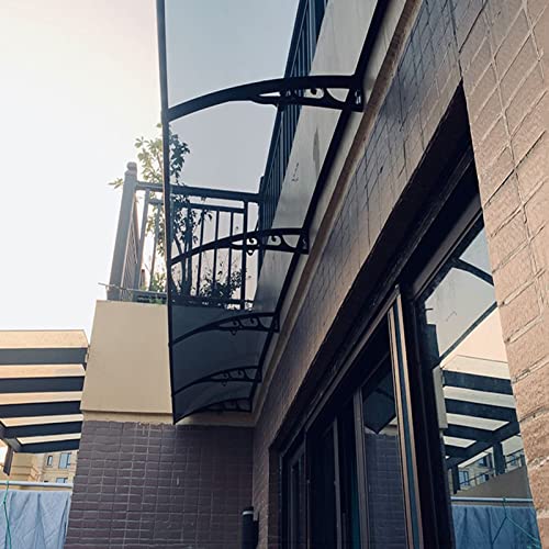 QIANDA Vordach Haustür Überdachung, UV-Schutz Polycarbonatplatten Abdeckung Regen-Schnee-beständig Zum Haustür, Terrasse Und Wohn (Farbe : Grey, Größe : 60cm x 60cm) Cover