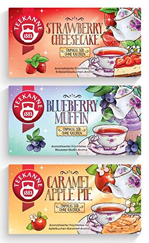 Teekanne Früchtetee "Sweeteas" 3er Set - Strawberry Cheesecake, Blueberry Muffin, Caramel Apple Pie (3 x 40,5g) von Teekanne