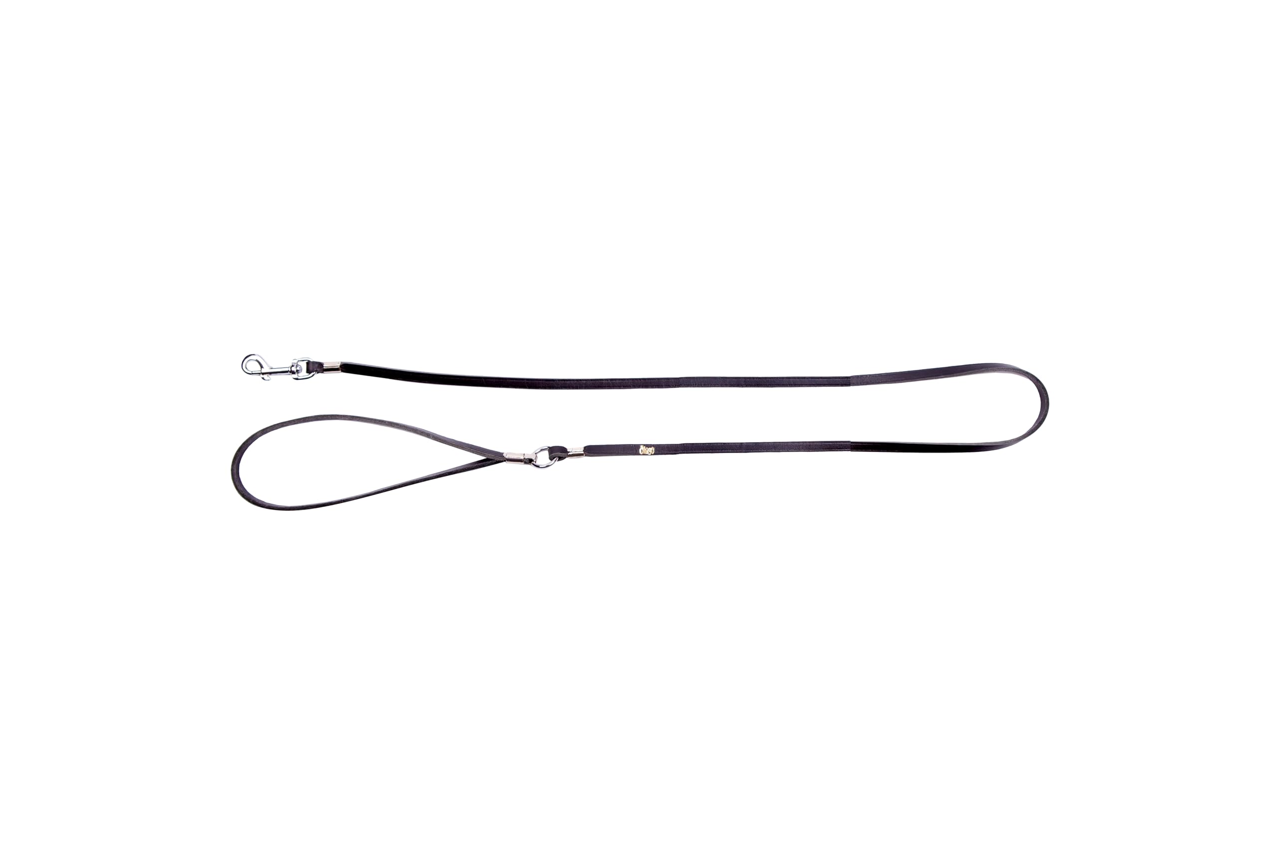 DINGO Classic Genuine Leather Dog Leash, Handmade, Strong, Riveted, 125 cm long for Dog Walks Black Colour of Leather