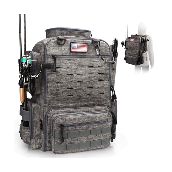 Fishing-Backpack-Fishing-Tackle-Backpack-with-Rod-Holders-for-4-Boxes-Box-Not-Included-45L-Waterproof-Fishing-Gear-Ideal-for-Men-and-Women-Tackle-Box-Bag-Storm-Gray FunVZU Fishing Backpack, Fishing Tackle Backpack with Rod Holders for 4 Boxes (Box Not Included) 45L Waterproof Fishing Gear, Ideal for Men and Women Tackle Box Bag (Storm Gray)