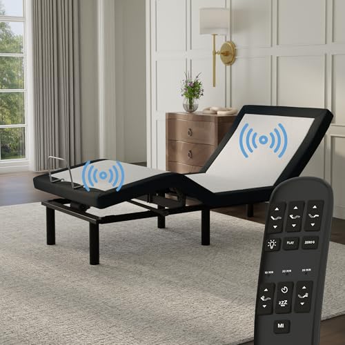Image of Blissful Nights e4 Twin XL Adjustable Bed Base with Massage, Anti-Snore, Zero Gravity, Dual USB Charging Station, Under Bed Nightlight, Wireless Remote Head and Foot Incline