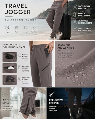 Image of NOBERO Men's Oversized Travel Joggers | Loose Fit | Baggy Relaxed Fit Joggers for Travel