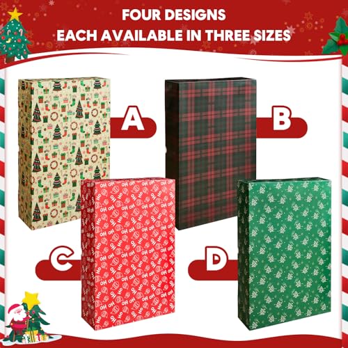 YANGTE 12 Pack Large Christmas Boxes for Presents, Assorted Sizes Christmas Gift Boxes with lids, 17" Premium Clothing Boxes for Robe and Shirt - Image 5