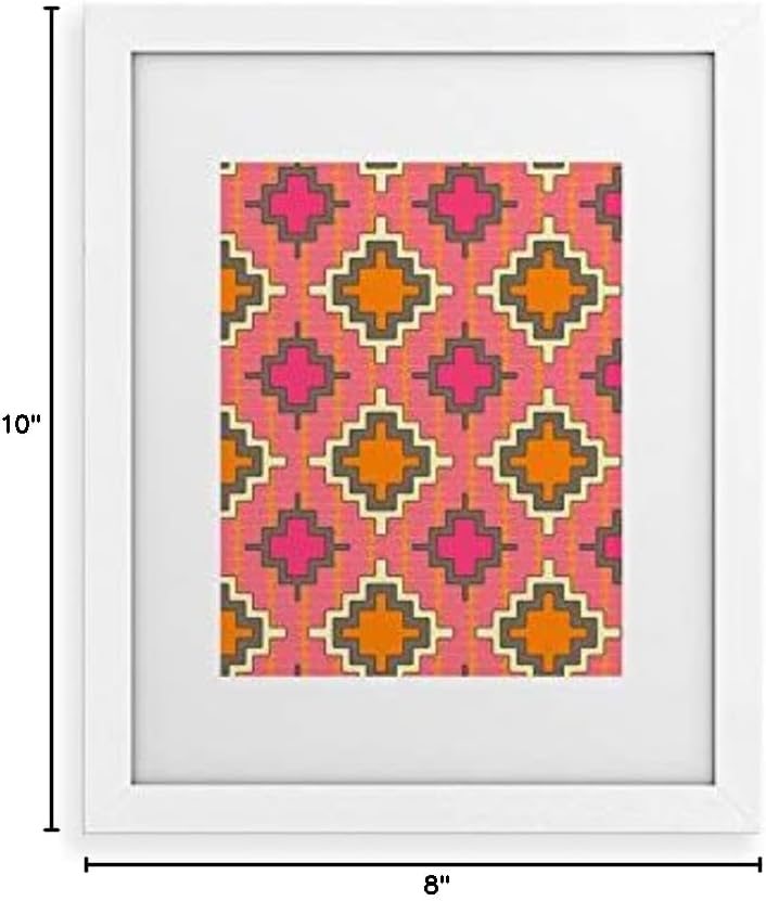 Deny Designs Shanon Turner Framed Art Print, White Classic (8" x 10"), Tangerine Kilim