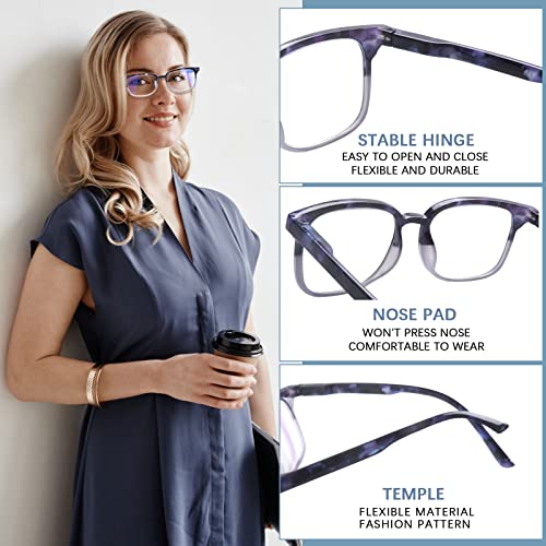 Image of 5 Pack Reading Glasses Blue Light Blocking for Women Men,Computer Readers with Spring Hinge