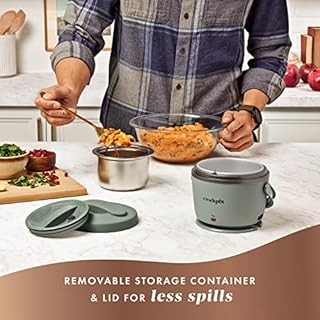 Crock-Pot Portable Electric Lunch Box 20-Ounce Food Warmer Moonshine Green | Ideal for Travel On-the-Go | Keeps Food Spill-Free Warm & Tasty | Dishwasher-Safe