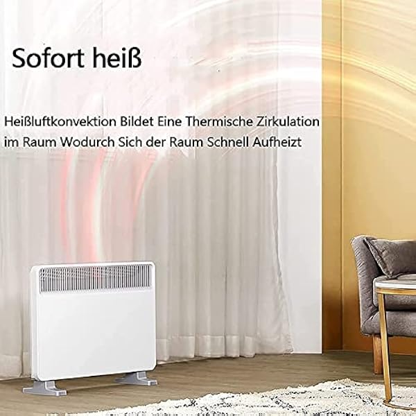 Termostato per riscaldatore elettrico da 21-30㎡, riscaldatore a convettore rapido a risparmio energetico Riscaldatore elettrico da 2000 Watt, riscaldatore a batteria con stendibiancheria, protezione