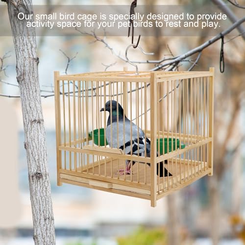 YARNOW Tragbarer Vogelkäfig für Sittiche, Nymphensittiche, handgefertigt, kleiner Vogelkäfig-4
