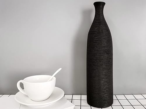 Miniatura 2 de Jarrón moderno de cerámica blanca, jarrones pequeños de cuello estrecho de 10 pulgadas, jarrones de cerámica decorativos, chimenea, decoración de