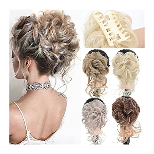 Kizqyn Hair Bun Messy Curly Hair Bun Hair Scrunchies Extension, 1Pcs Curly Wavy Synthetic Bun Hair Piece Claw Clip Hair Bun Chignon For Women Girls Chignon Hairpieces (Color : 4503#) #TOP5