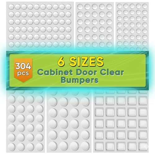 304 Pcs Clear Rubber Feet Bumper Pads 6 Size Adhesive Rubber...