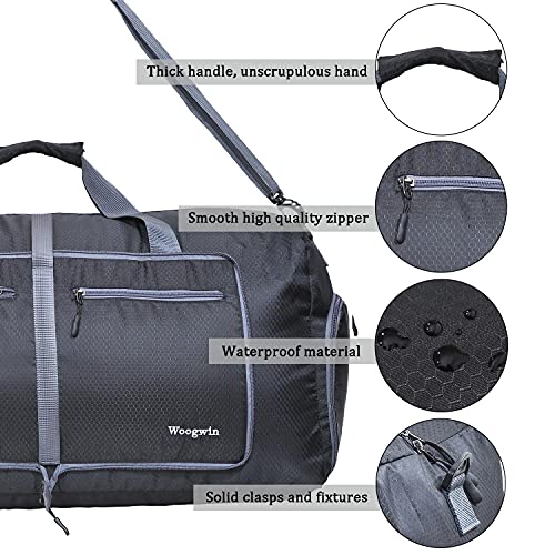 Image of Woogwin Travel Duffel Bag Large Foldable Waterproof Overnight Bag for Beach Swim Bags Pool Sports Gym