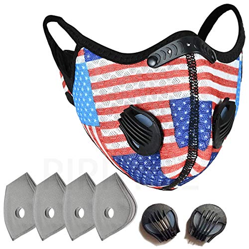 PIPITREE Dust Masks Sport Outdoor Face Masks with Exhalation Valves Adjustable Masks Activated Carbon Filter Masks Men Cycling Motorcycle, New Model9