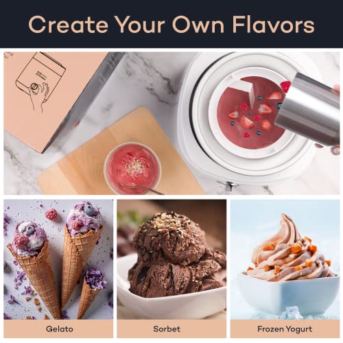 EurKitchen Premium Ice Cream Maker Machine For Home - 2 Quart Ice Cream Machine (or Frozen Yogurt) - Sleek, 18W, Built to Last, Easy-to-Use & Electric