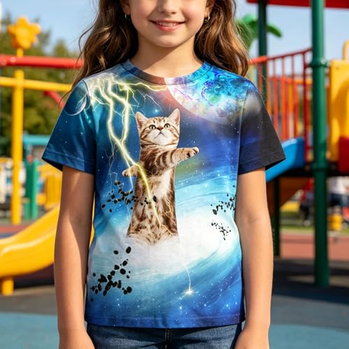 Image of Hgvoetty Boys Girls Graphic T-Shirts Kid 3D Casual Tops Tees for 6-16 Years | Youth Novelty Shirts, Bright Eye-Catching Design, Lightweight and Soft Material, Suit for Daily Sport, Party and School Wear