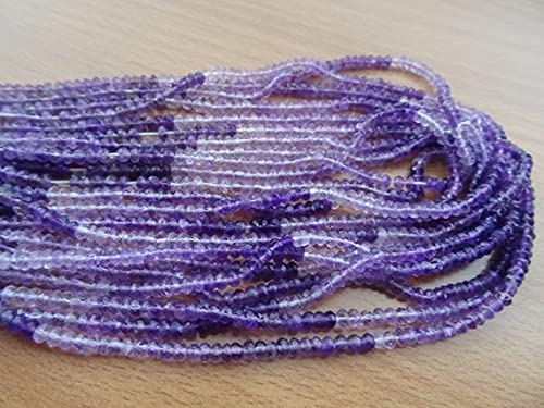 Améthyste brésilienne en perles rondelles facettées pour éliminer les défauts d'éclat des bijoux