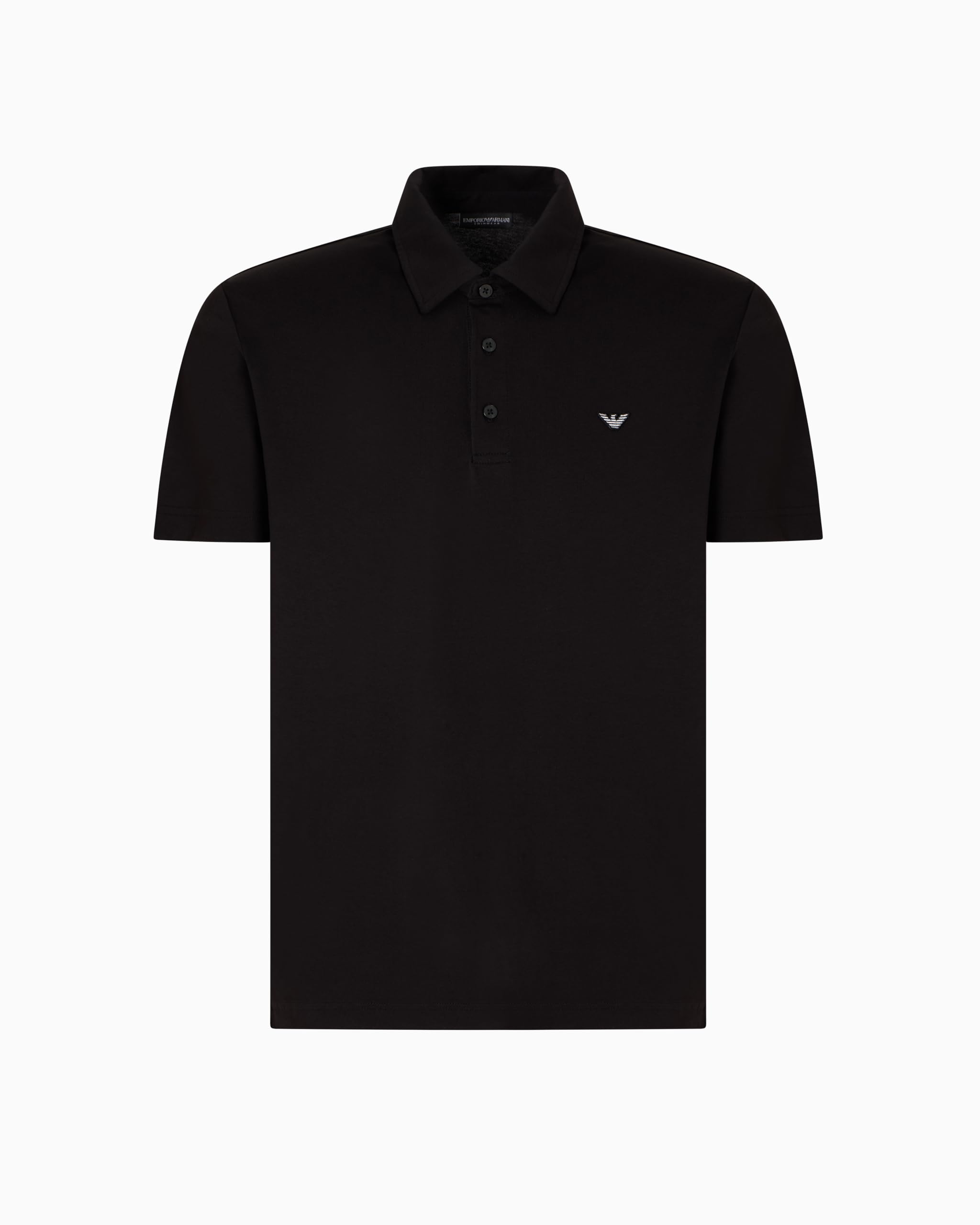 Emporio Armani Men's Black Man Essential Polo Beachwear L
