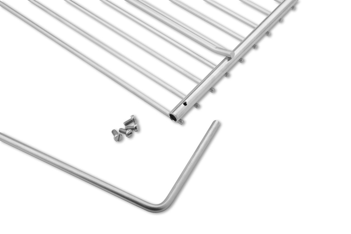 DEOS Griglia in Acciaio Inox Europeo AISI 304 Regolabile 60-70x37cm - Griglia per Camino a Legna da Interno ed Esterno - Flessibile con Viti di Blocco - Griglia Barbecue e Griglia Inox Camino