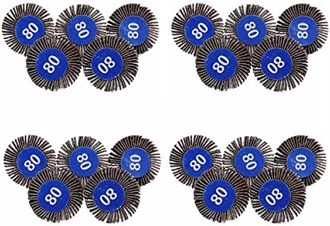 dophee Flap Wheel Sander Set, 1/8" Round Shank, 80 Grit Abrasive Sanding Wheels, Flap Grinding Wheel Sander for Dremel Drill Rotary Tools, Remove Rust, Weld Burr Polishing Flat(20-Pack)