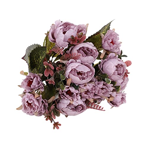Haloppe Mini bouquet de fleurs artificielles 9 têtes multi-usages Violet réaliste