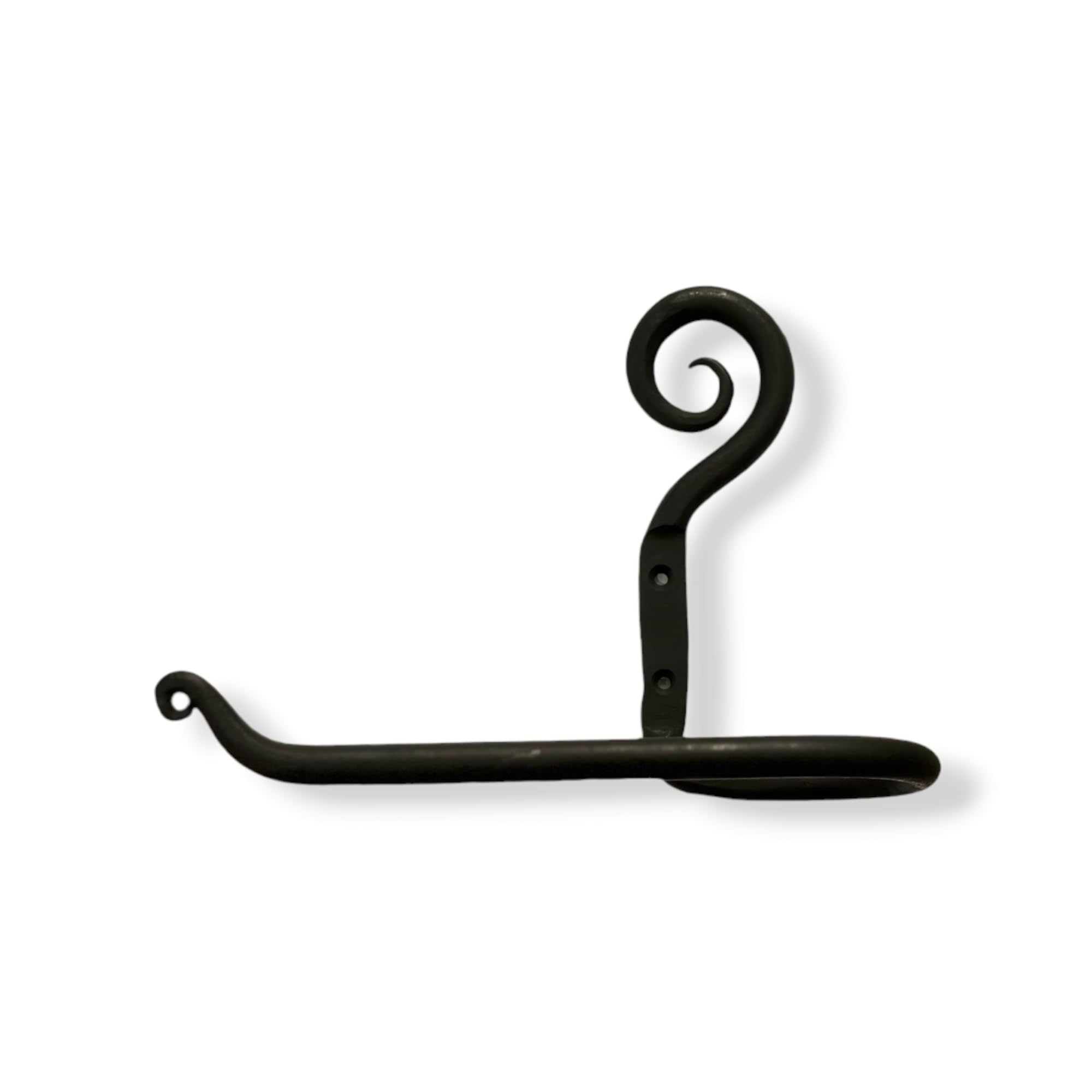Manor Black Cast Iron Spiral Toilet Paper Roll Holder Handforged Bathroom