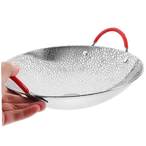 Wok de acero inoxidable con doble asa miniatura 7