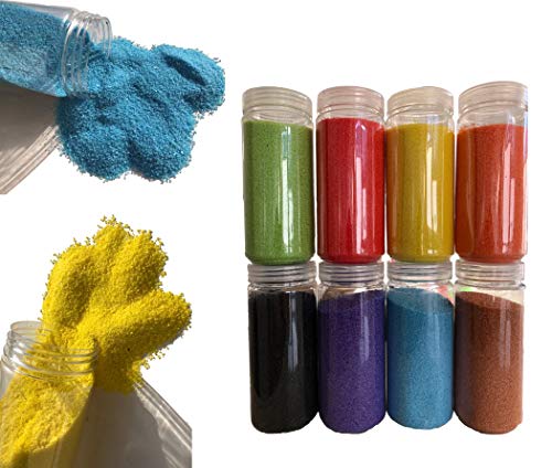 FAIRY TAIL & GLITZER FEE - Granulado de Arena Decorativa (620 g, granulados), Colores Rosa, Rojo, Azul, Verde y Negro, Rojo