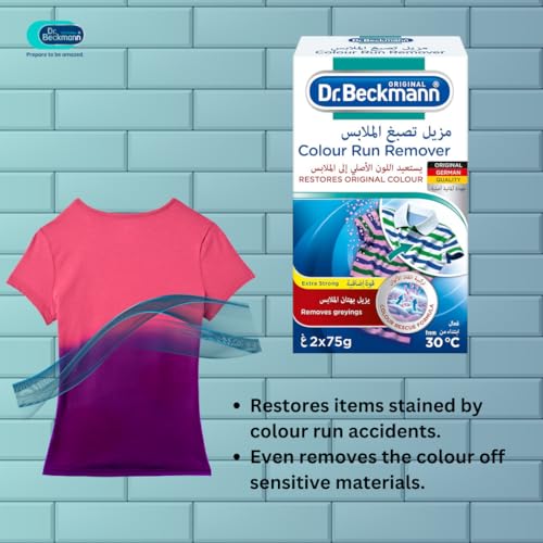 Image of Dr. Beckmann Colour Run Remover Powder 2X75G|Restores Original Colour From Color Accidents By Wash