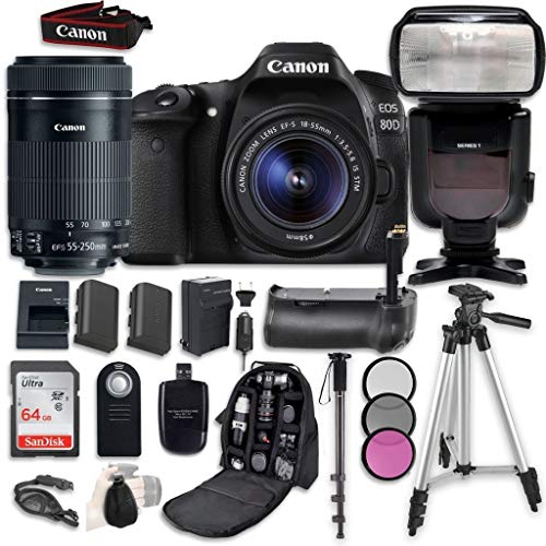 Cámara digital Canon EOS 80D con lentes y accesorios miniatura 1