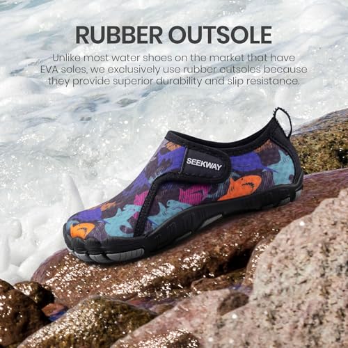 Image of SEEKWAY Barefoot Water Shoes for Kids - Wide Toe Box and Quick-Dry Sand Shoes Toddler for Hiking Swim Beach Pool Kayak Sport Accessories, Camping Essentials Non-Slip for Boys Girls Sizes